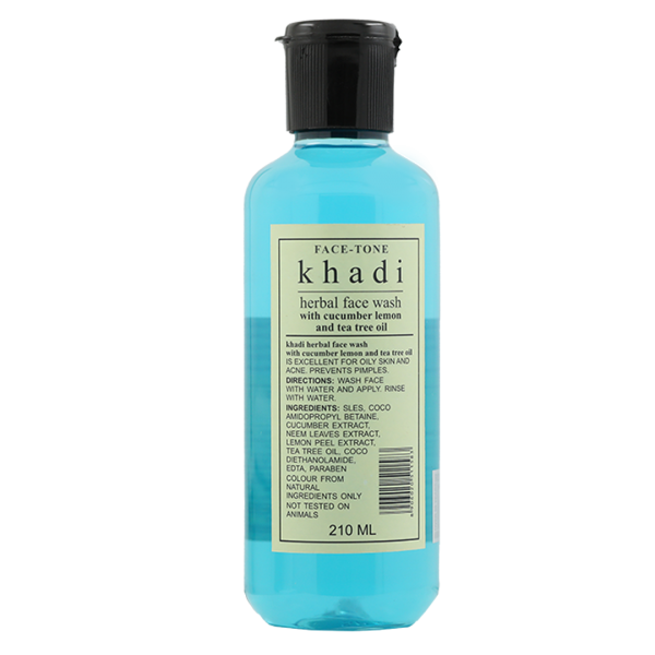 Khadi-herbal-Face-wash-with-Cucumber-Lemon-Tea-Tree-Oil-210-ml